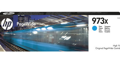 HP 973X HIGH YIELD CYAN ORIGINAL PAGEWIDE CARTRIDGE