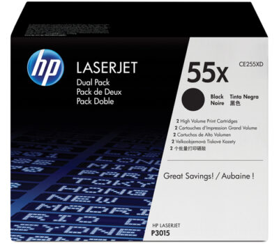HP 55X BLACK TONER CARTRIDGE DUAL PACK