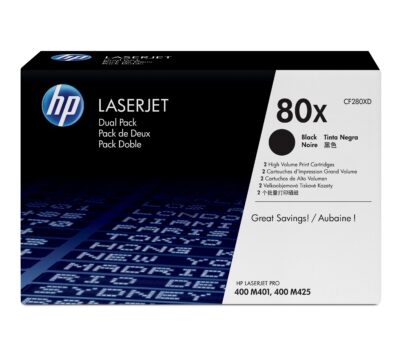 HP 80X BLACK DUAL PACK LASERJET TONER CARTRIDGE