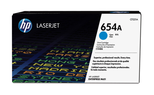 HP 654A CYAN TONER CARTRIDGE