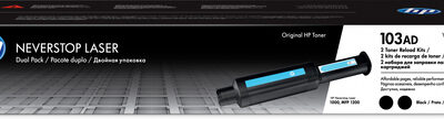 HP 103AD DUAL PACK BLACK ORIGINAL NEVERSTOP LASER TONER RELOAD KIT