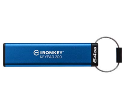 KINGSTON 64GB IRONKEY KEYPAD 200 FIPS 140-3 LVL 3 (PENDING) AES-256 ENCRYPTED