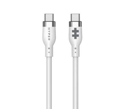 TARGUS HYPERJUICE 1M SILICONE  USB-C TO USB-C 240W CHARGING CABLE - WHITE.