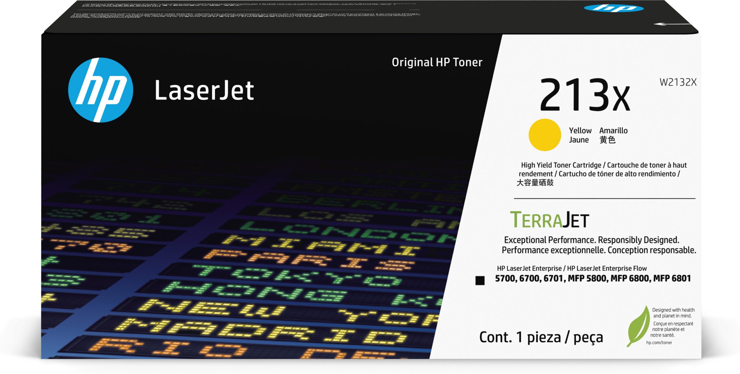 HP 213X YELLOW ORIGINAL LASERJET TONER CARTRIDGE