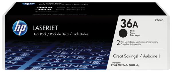 HP 36A BLACK TONER CARTRIDGE DUAL PACK