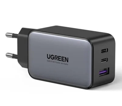 UGREEN 3 PORT GAN 65W PD WALL CHARGER-BLACK