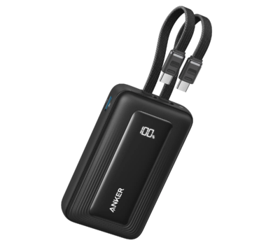ANKER 10000MAH 35W 2TYPE C CABLE POWERBANK BLACK