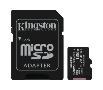 KINGSTON CANVAS SELECT PLUS MICROSD MEMORY CARD 128GB