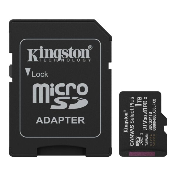 KINGSTON 1TB MICROSDXC CANVAS SELECT PLUS GEN3 150MB/S A1 CARD + ADAPTER