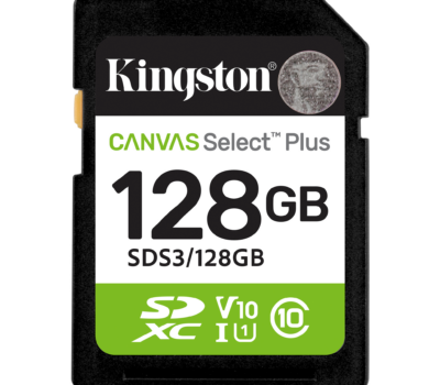 KINGSTON 128GB SDXC CANVAS SELECT PLUS GEN3 150MB/S C10 UHS-I U1 V10