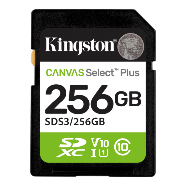 KINGSTON 256GB SDXC CANVAS SELECT PLUS GEN3 150MB/S C10 UHS-I U1 V10