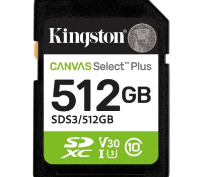 KINGSTON 512GB SDXC CANVAS SELECT PLUS GEN3 150MB/S C10 UHS-I U3 V30