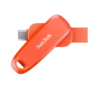 SanDisk Phone Drive USB Type-C/USB Type-A devices, 100MB/s, 512GB - Nasturtium Orange Color