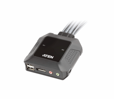 Aten USB 2-Port DisplayPort Cable With Remote Port Selector KVM Switch
