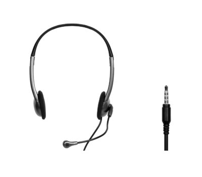 Port Black Stereo Combo-Jack Headset