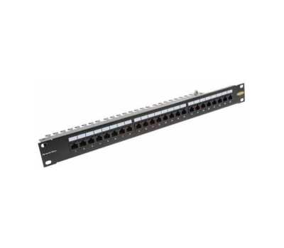 Zone 24-Port CAT6 Populated 1U Black Patch Panel