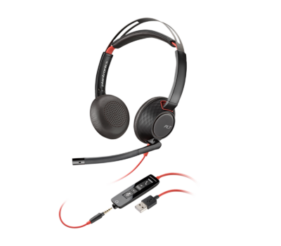 Poly Blackwire 3320 Stereo Microsoft Teams Certified USB-C Headset +USB-C/A Adapter