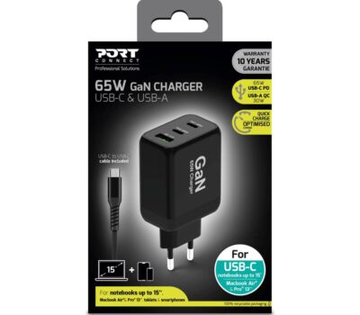 Port 65W GaN wall charger & 2M EU USB-C cable