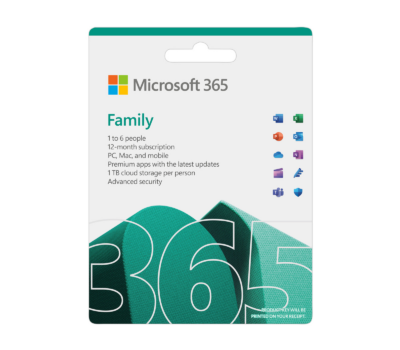 Microsoft 365 Family FPP Medialess 1 Year Subscription