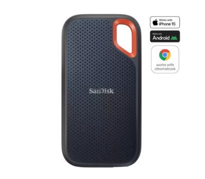 SanDisk Extreme Portable SSD 1050MB/s R, 1000MB/s W, PC, MAC & Smartphone Compatiable, 2TB, 5 Y Warranty, Monterey color, IP 65 resistance and 3-meter drop protection